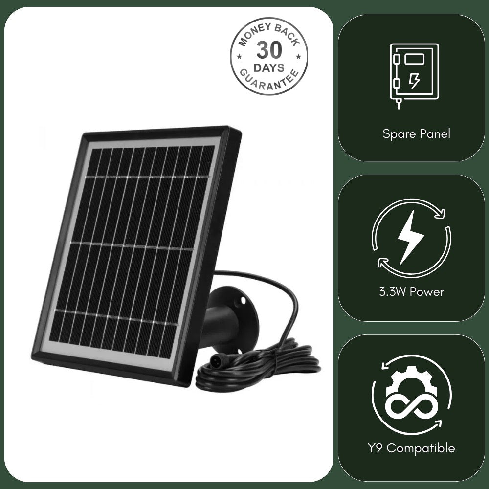 Additional Spare External 3.3W Solar Panel For Y9 4G Wi-Fi Security Camera