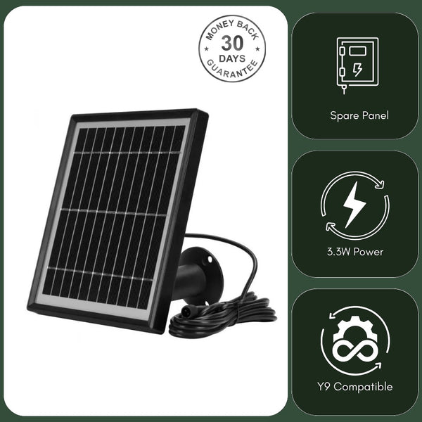 Additional Spare External 3.3W Solar Panel For Y9 4G Wi-Fi Security Camera
