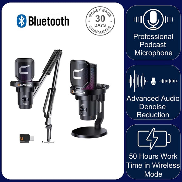 Comica Studio Condenser Microphone eJoy Wireless USB for Podcast Streaming YouTube Vocal Recording Gaming