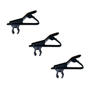 Replacement Spare Metal Clip Pack of 3 for Lapel Lavaliere Microphone 6mm Cable