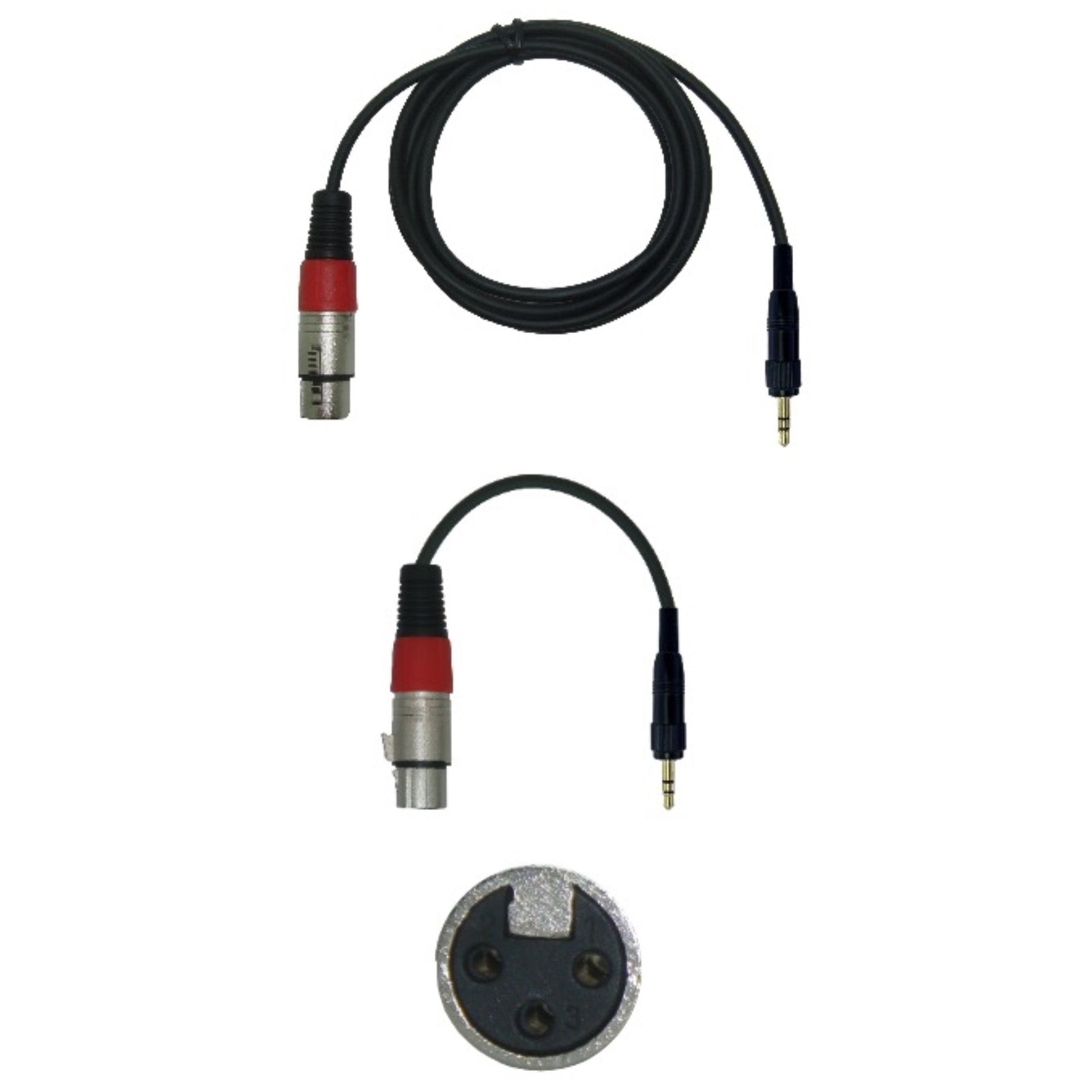 3 Pin XLR to 3.5mm Locking Jack Plug Adapter for Sennheiser Receiver Wireless Microphone