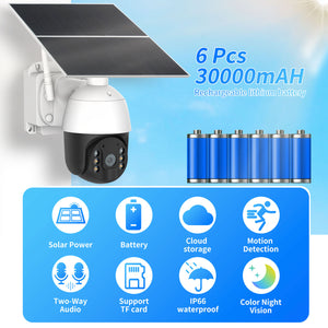 4G LTE 24 Hour / 365 Days Solar Power PTZ Security Camera Full HD 1080p Video Recorder
