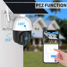 4G Wifi Solar Power 24 Hour Recording PTZ Camera 1080p HD Video Night Vision Wirefree Installation