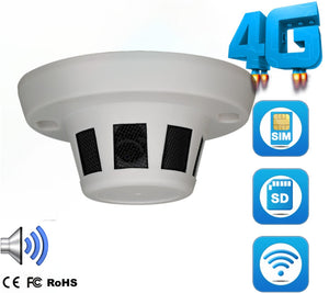 Wireless 4G Smoke Alarm Camera 4K UHD Hidden Spy Video Recorder Live View Push Alerts
