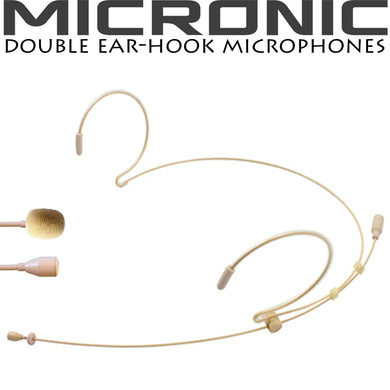 Double Ear Hook Microphone for Mipro 4 Pin Mini XLR Radio Body Pack Transmitter