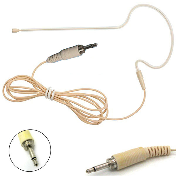 Beige Single Ear Hook Microphone for Wireless Body Pack Transmitters to fit all Brands Makes Models