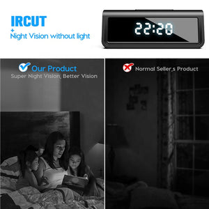 4K UHD Wireless Wi-Fi Infra Red Night Vision Clock Video Camera Motion Detect Recorder