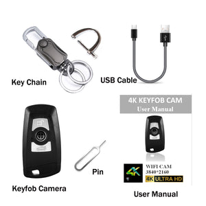 Wireless Wi-Fi 4K UHD Covert Hidden Spy Camera Video Recorder in Car Key Fob Remote