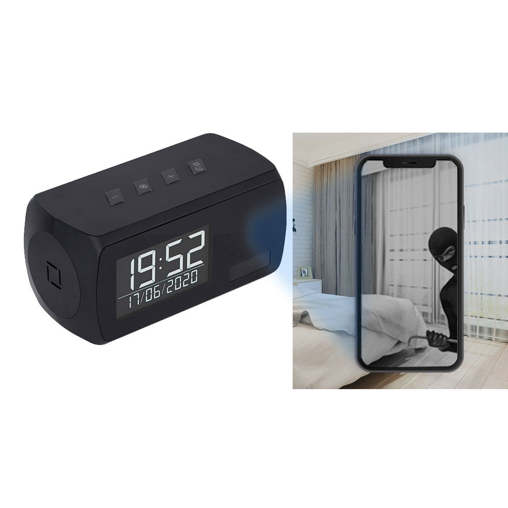LED Clock Camera Wireless WiFi 1080p HD Video Recorder Night Vision 1 Year Battery Standby