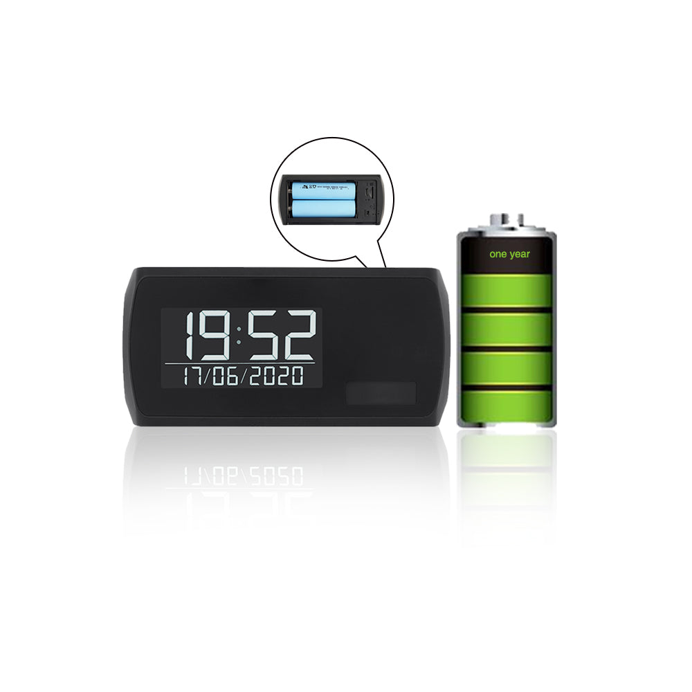 LED Clock Camera Wireless WiFi 1080p HD Video Recorder Night Vision 1 Year Battery Standby