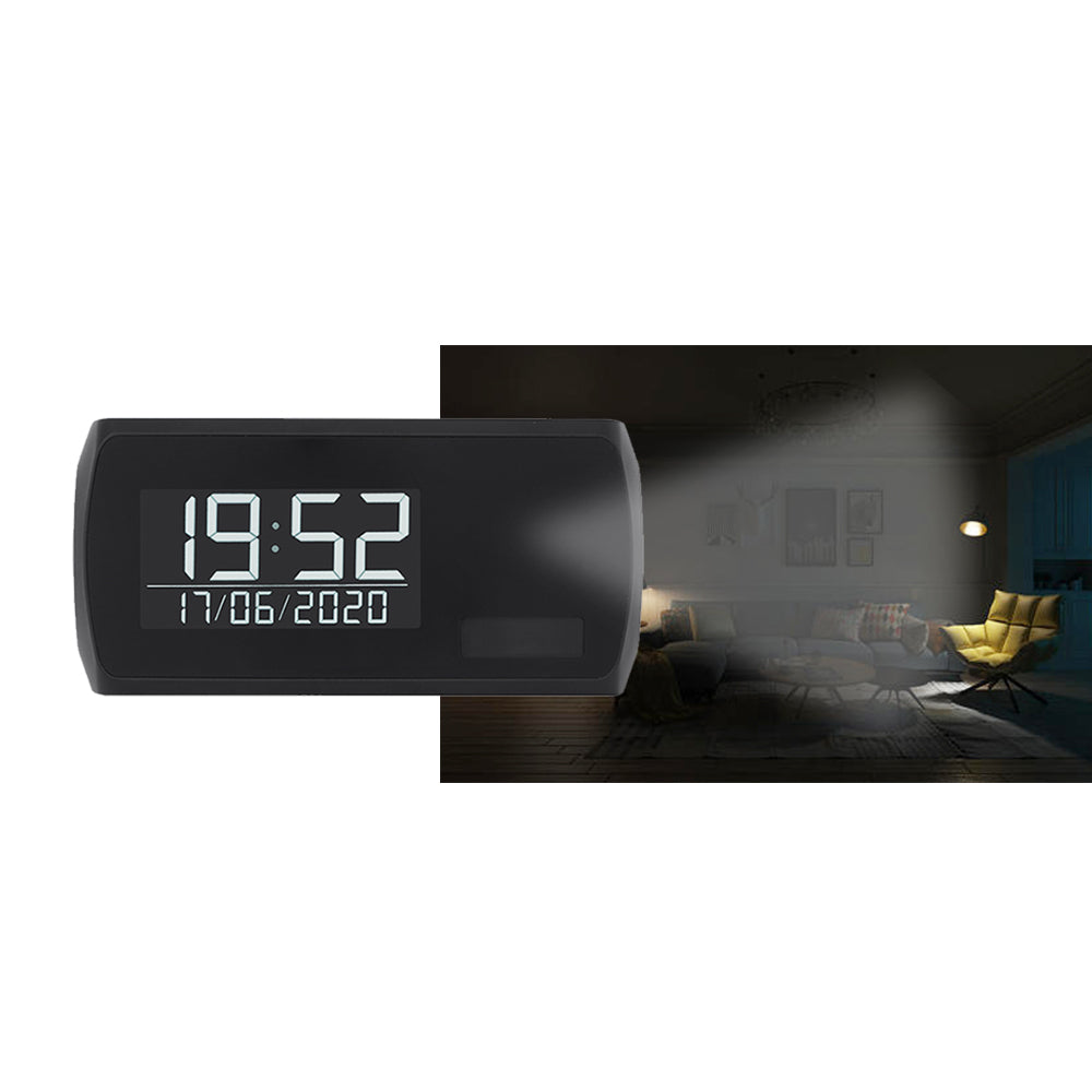 LED Clock Camera Wireless WiFi 1080p HD Video Recorder Night Vision 1 Year Battery Standby