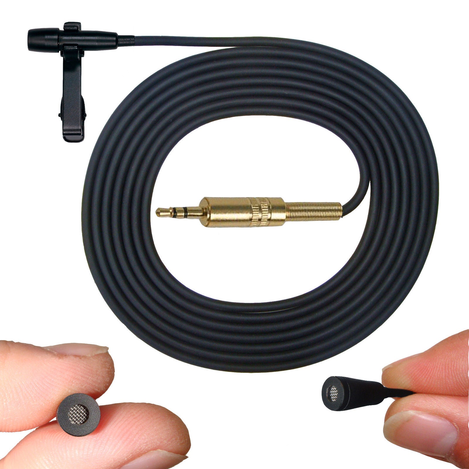 Lavaliere Lapel Omni-Directional Clip On Microphone 3.5mm TRS Stereo Jack Plug 1.5m 4m 6m Cable Length