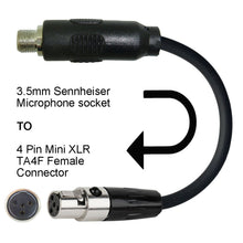 Sennheiser / Shure Microphone Adapter 3.5mm Locking Jack Plug to TA4F 4 Pin Mini XLR Transmitter