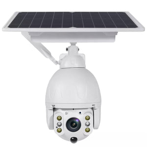 Solid Metal 4G Solar Camera Pan - Tilt - Zoom Wireless CCTV Video 2 Way Audio Night Vision