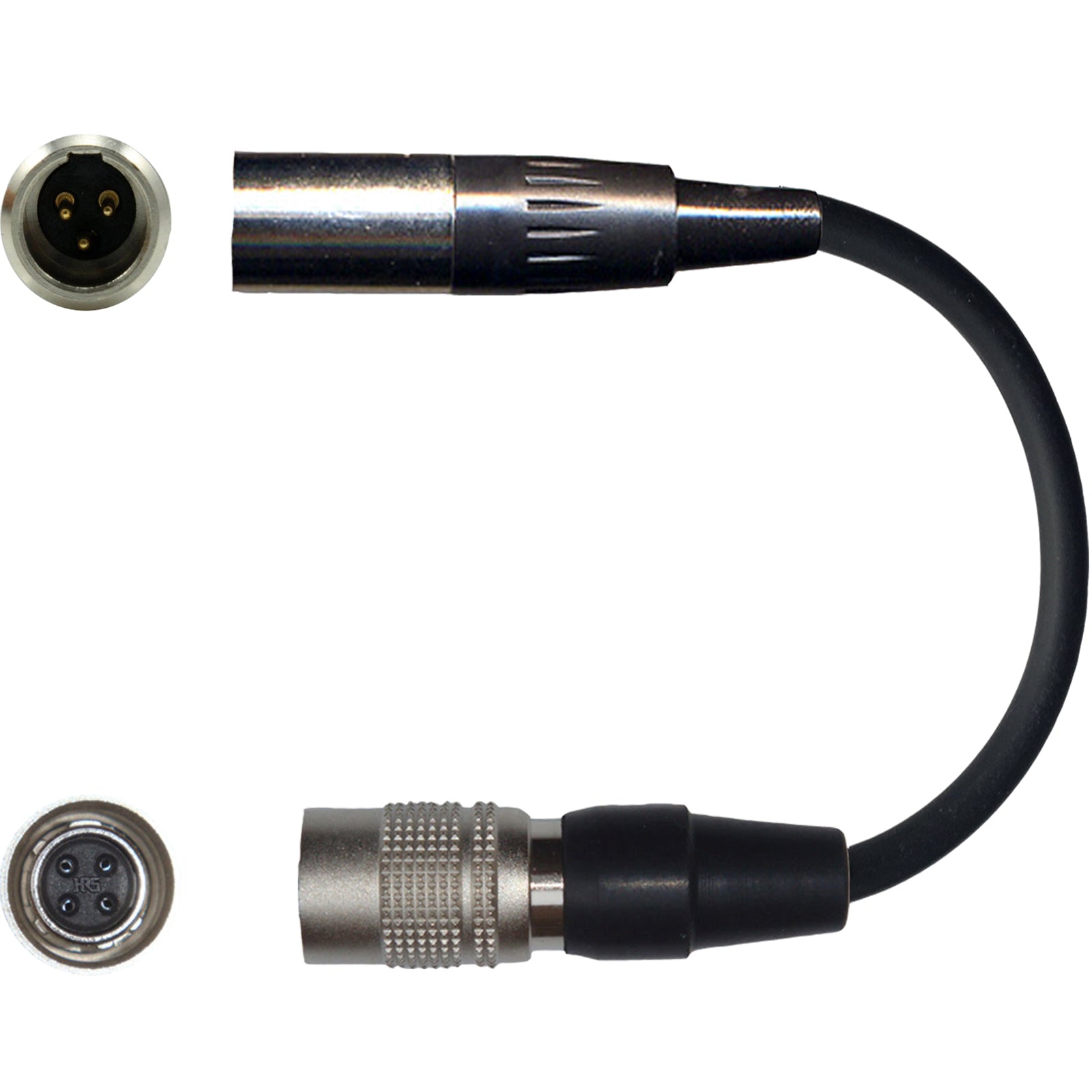 Microphone Adapter for Audio Technica Body Pack Transmitter with 4 Pin Hirose (CW) Push Pull Connector