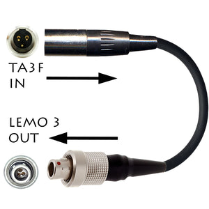 3 Pin Mini XLR TA3F Microphone Adapter for ALL Wireless Body Pack Transmitters