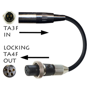 3 Pin Mini XLR TA3F Microphone Adapter to Convert Lavaliere / Ear-hook / Head Worn Mic Body Pack Transmitter