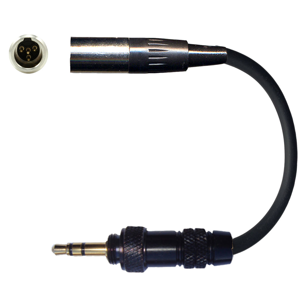 Shure Microphone Adapter TA4F 4 pin mini XLR (TQG) for All Brands Body Pack Transmitters