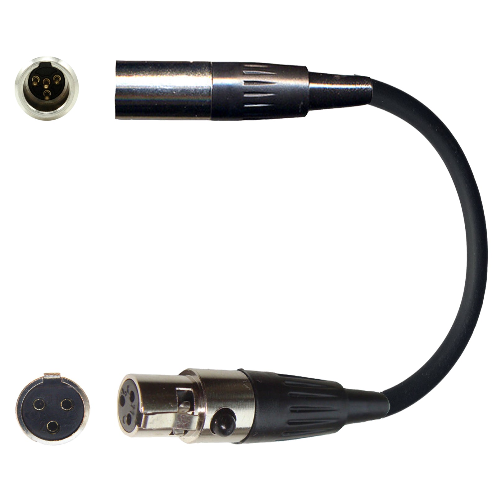Shure Microphone Adapter Converts WBH WL 4 pin mini XLR Lavaliere Ear-Hook Head Worn Body Pack Transmitter