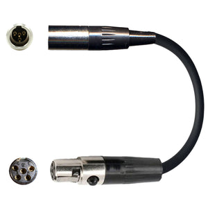 Shure Microphone Adapter Converts WBH / WL 4 pin mini XLR Lavaliere / Ear-hook / Head Worn Body Pack Transmitter