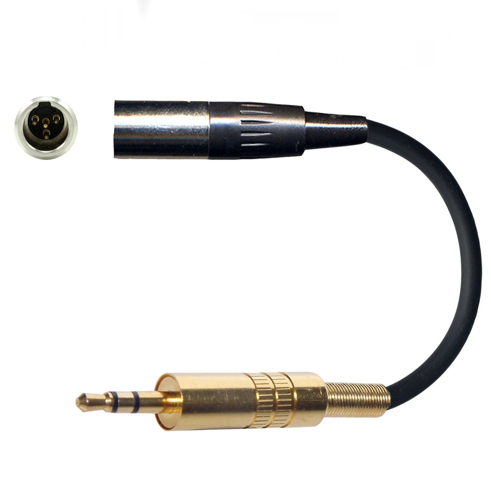 Shure Microphone Adapter Converts WBH WL 4 pin mini XLR Lavaliere Ear-Hook Head Worn Body Pack Transmitter