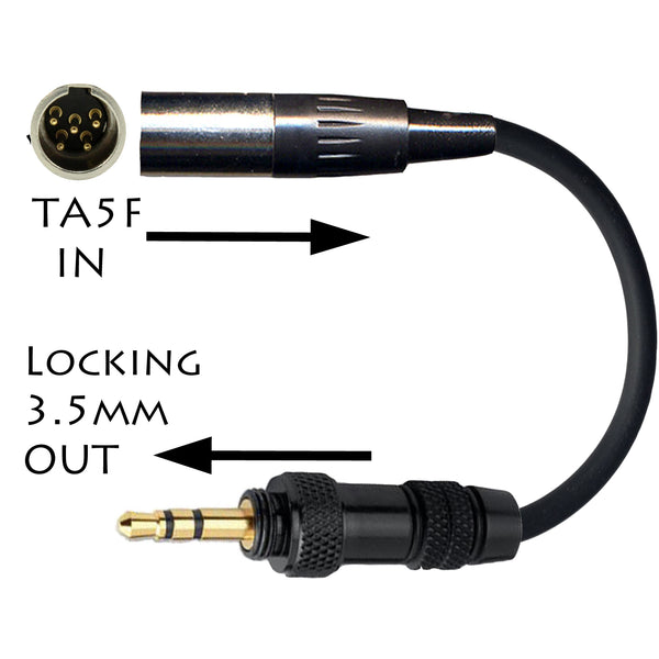 Microphone Adapter to Convert Lectrosonics 5 Pin Mini XLR to Different Body Pack Transmitter Connector