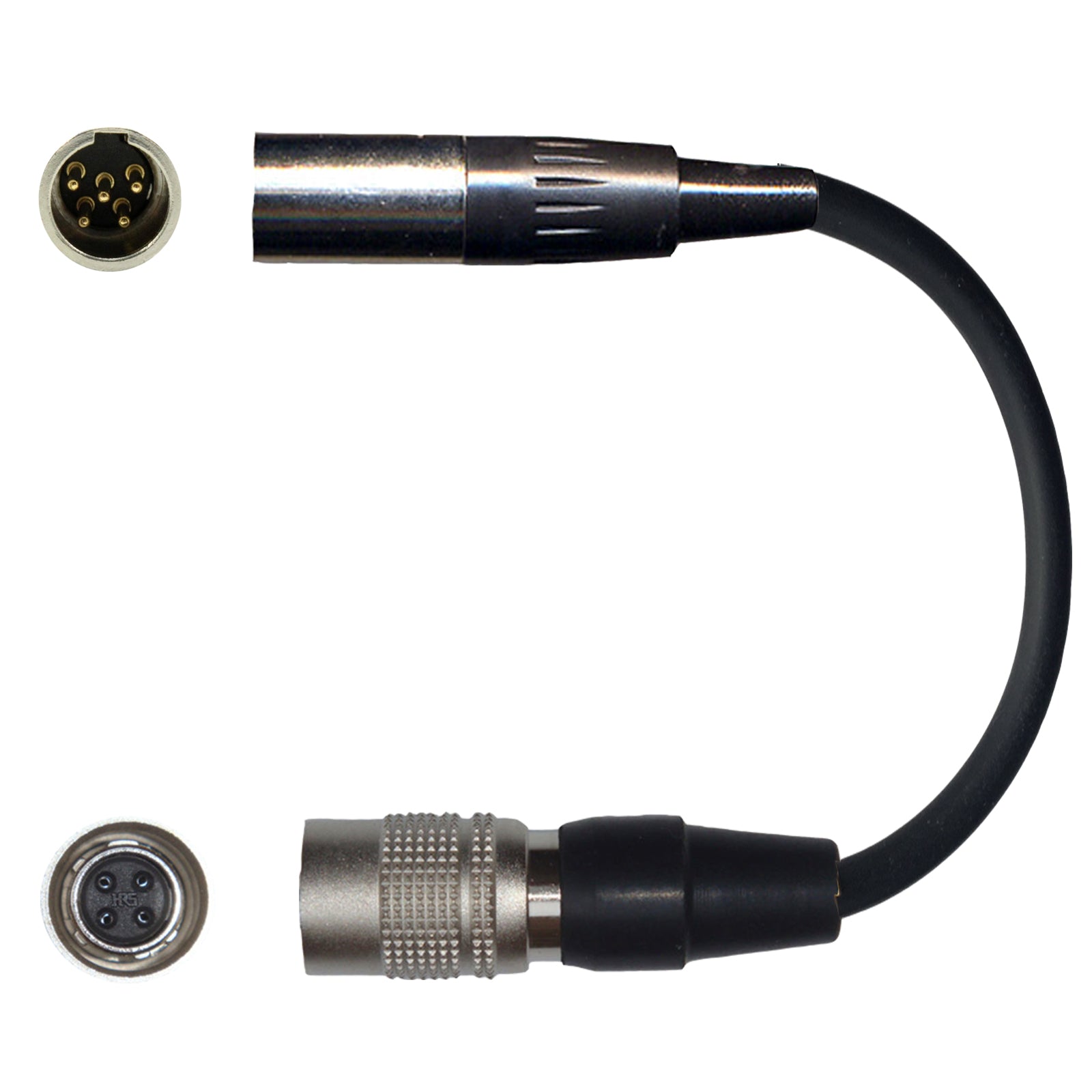 Microphone Adapter for Audio Technica Body Pack Transmitter with 4 Pin Hirose (CW) Push Pull Connector