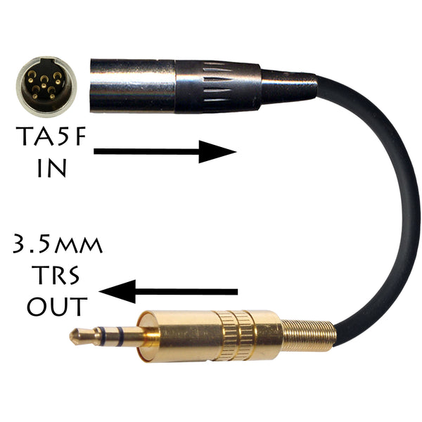 Microphone Adapter to Convert Lectrosonics 5 Pin Mini XLR to Different Body Pack Transmitter Connector