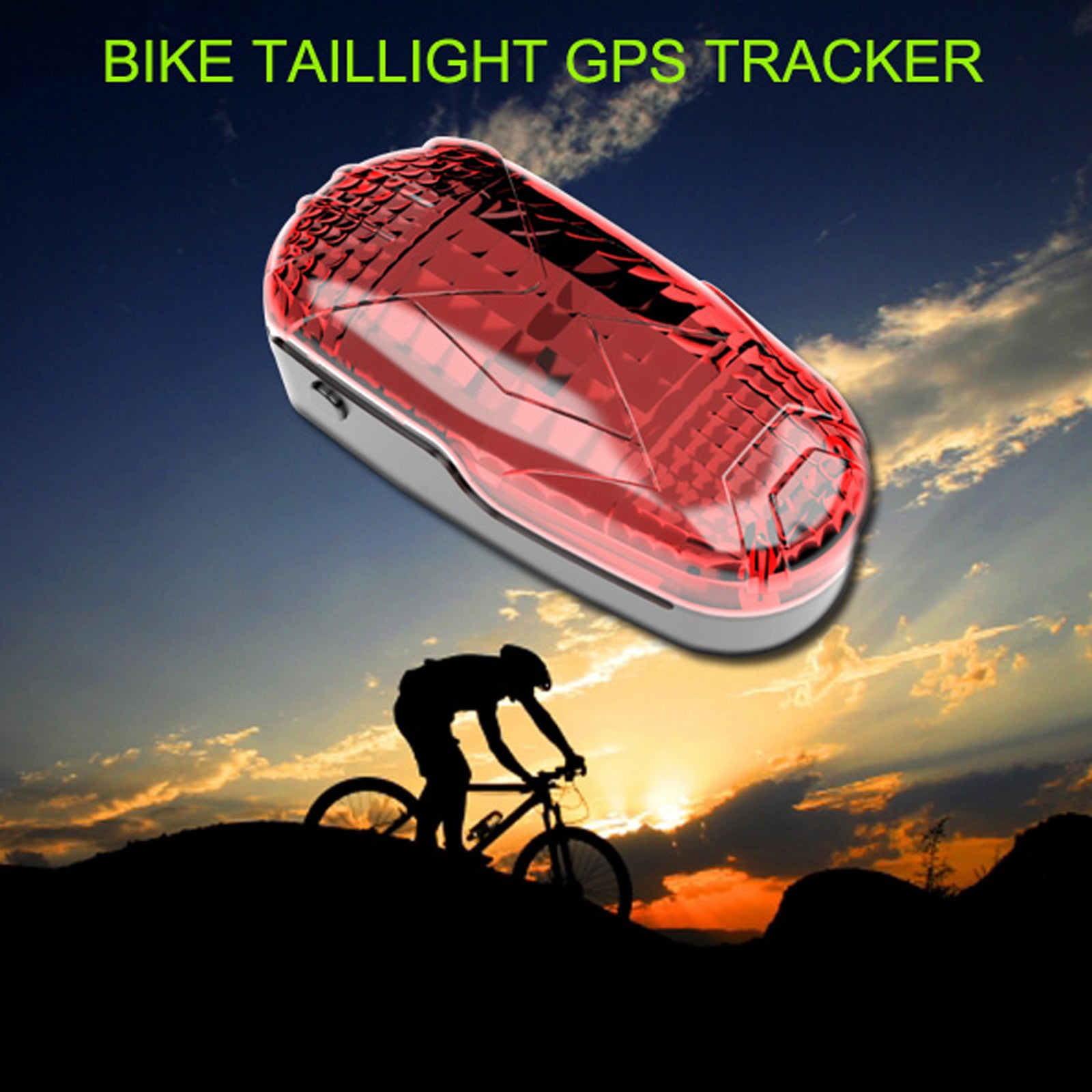 GPS Bike Bicycle Tracker LED Lamp Mobile Alarm System 3 Month Battery Standby