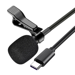 Type-C Lavaliere Microphone 2, 4, 6 Metre Cable For Android, Huawei, Samsung Smartphones / Tablets