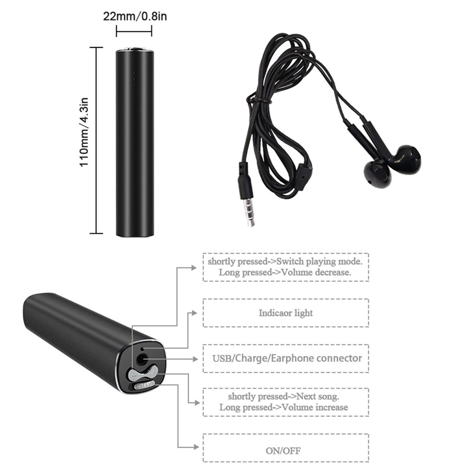 Magnetic Audio Voice Recorder 660 Hours Battery Sound Activated Premium Quality 1536kbps Bit Rate .WAV Format