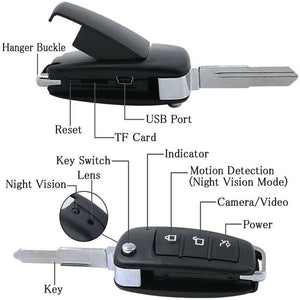 Hidden Car Key Fob Spy Video Camera Recorder Full HD 1080p with Night Vision & Sound
