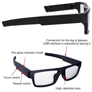 Touch Activated 5MP 1080p Full HD Hidden Spy Video Camera Glasses DVR Recorder