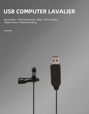 USB 2.0 (Type A) Lavalier Clip On Omni & Uni-Directional Microphone For PC, Laptop, MacBook